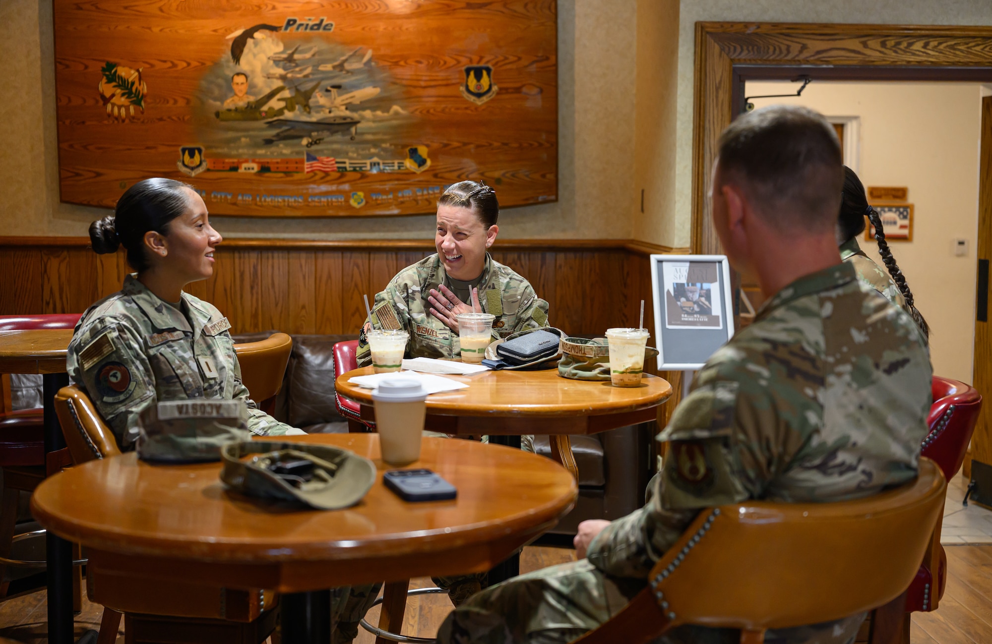 Patrons in coffee shop