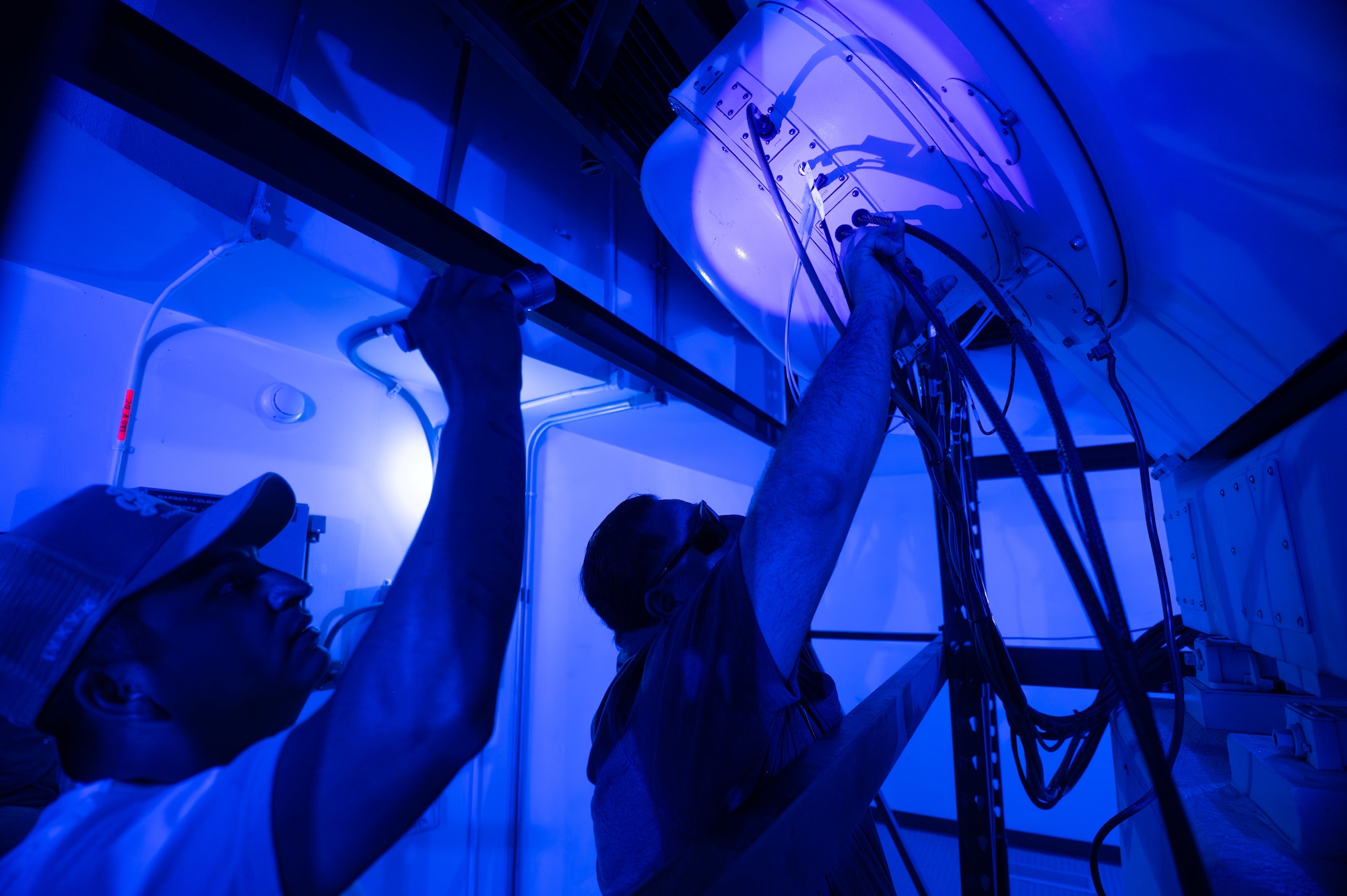 Military and Civilian team members with Mission Delta 2's 15th Space Surveillance Squadron operate and maintain the GEODSS (Ground-Based Electro-Optical Deep Space Surveillance) system at White Sands Missile Range, New Mexico, June 15, 2026. GEODSS rapidly searches for, discovers, and tracks small, dim threats in orbit. One of three locations around the globe, the New Mexico facility was the first to receive the Ground-Based Optical Sensor System (GBOSS) upgrade, which doubles the field of view, doubles the search speed and more than triples the sensitivity of what the U.S. Space Force can see on orbit. A second GEODSS facility in Hawaii completed the GBOSS upgrade in April 2026. The U.S. Space Force's scanning of earth's orbits is now done faster, wider, and clearer than ever before in Medium Earth Orbit (MEO), Geostationary Orbit (GEO), High Earth Orbit (HEO) and cislunar orbits. These enhancements demonstrate the Space Force's investments in modern technologies rapidly transitioned to the warfighter to maintain an asymmetric advantage across the continuum of conflict.  (U.S. Space Force photo by Dave Grim)