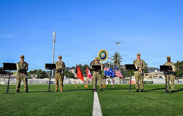 Timorese performers dance during the Pacific Partnership 2026 (PP26) Timor-Leste mission stop opening ceremony in Dili, Timor-Leste, Aug. 13, 2026.