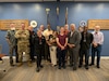 Photo of the USARD Protection Group consisted of 1st BDE Corey Koreza, 3rd BDE Greg Smith, 5th BDE Chris Barber, 6th BDE Jennifer Harjer, Marketing and Engagement BDE Paul Senesi, Recruiting and Retention College Walter Hampton and from USARD Mr. Chuck Ebel and Mr. Joe Crea.