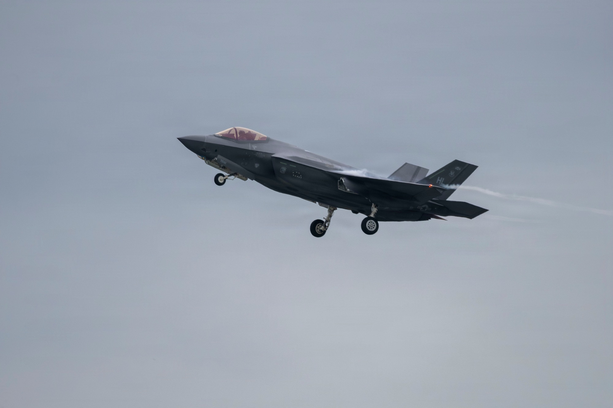 A U.S. Air Force F-35A Lightning II assigned to the 13th Fighter Squadron piloted by Col. Oliver Lause, 35th Fighter Wing (FW) commander, takes off at Misawa Air Base, Japan, July 29, 2026