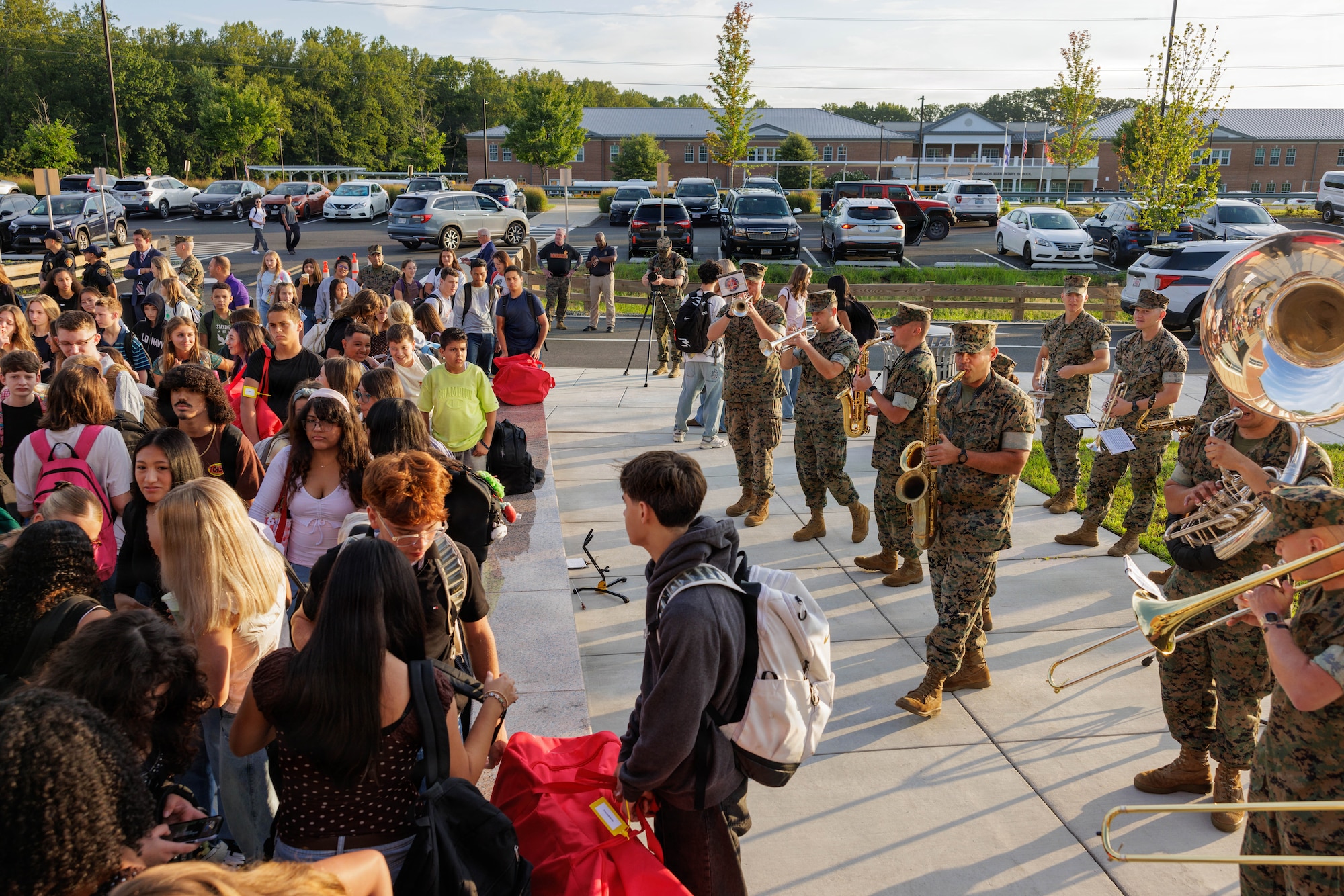 Quantico Marine Band performs for students