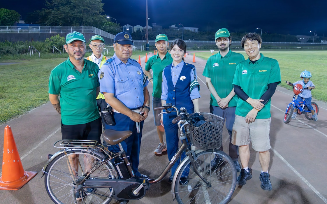 ZUSHI, Japan (August 1, 2026) – City of Zushi police officers joined staffmembers from Commander, Fleet Activities Yokosuka (CFAY) Safety Department in a hands-on bicycle safety course at Ikego Natural Forest Park Joint Use Field in Zushi, Japan Saturday. August 1, 2026. The safety course promoted awareness, local partnership, and summer recreation and was part of a larger community country fair, Steak Night, hosted by CFAY Morale, Welfare, and Recreation (MWR). (U.S. Navy photo by Sheryl Sullivan)