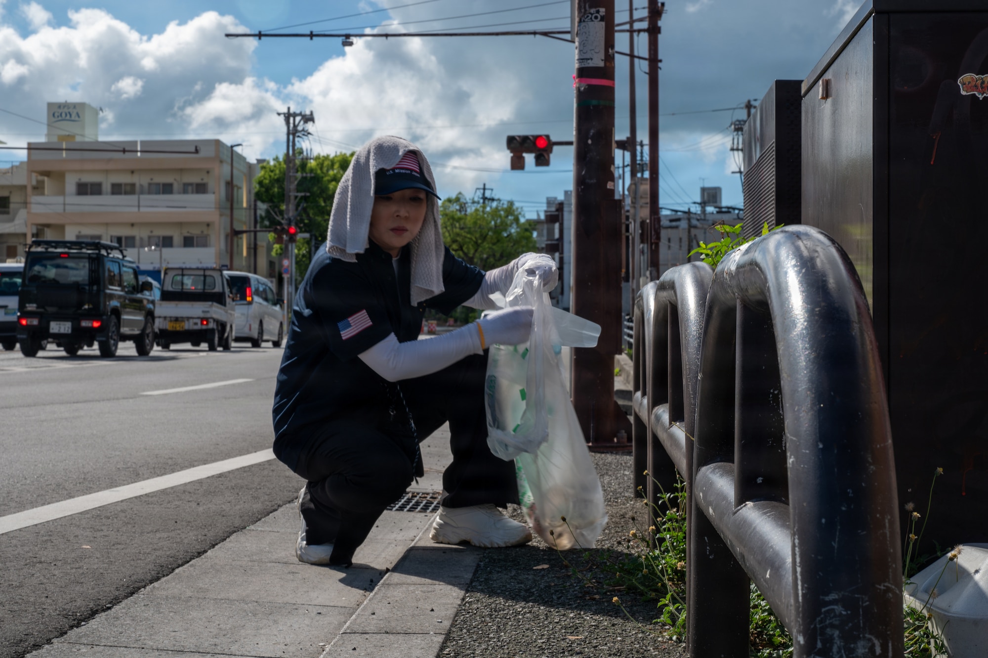 Local picks up trash.