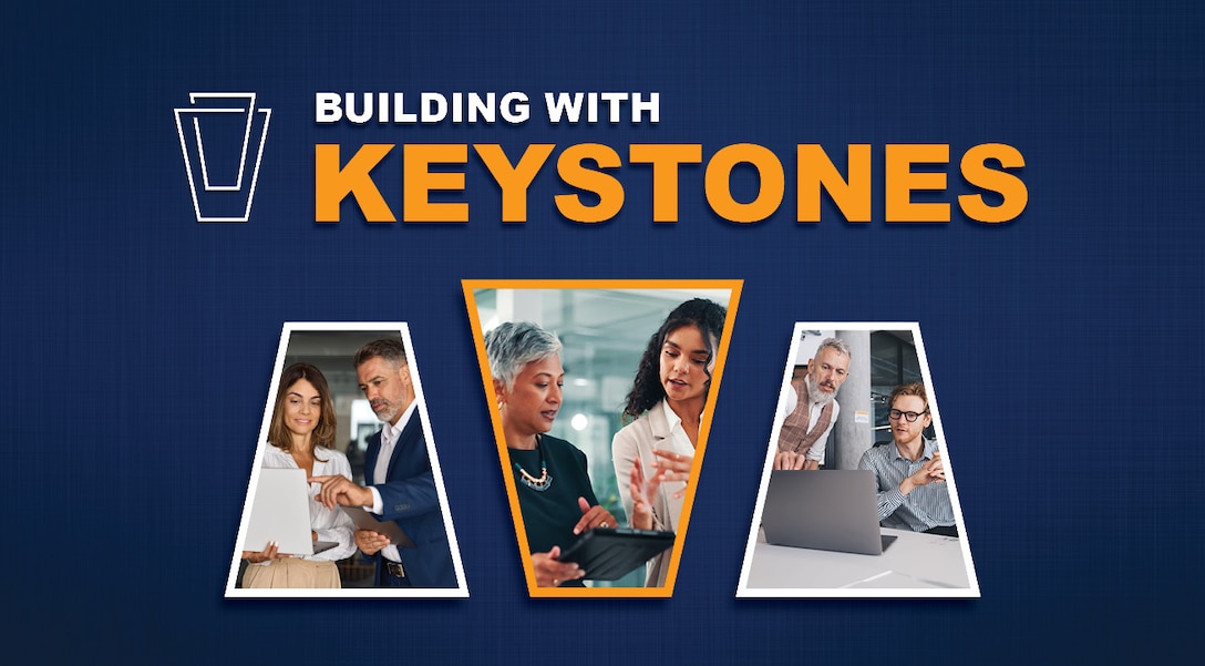 Keystone Program graphic, labeled:  Building with Keystones