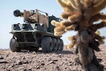 The autonomous system, Origin, prepares for a practice run during the Project Convergence capstone event at Yuma Proving Ground, Arizona, Aug. 11–Sept. 18, 2020. Project Convergence is the Army’s campaign of learning to aggressively advance solutions in the areas of people, weapons systems, command and control, information, and terrain; and integrate the Army’s contributions to Joint All Domain Operations.