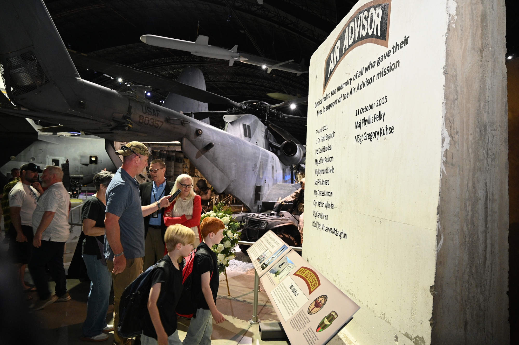 This wall memorializes eleven US personnel who died in Afghanistan helping to build an Afghan Air Force.