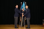 Space Training and Readiness Command, Space Delta 1 commander Col. Krista N. St. Romain (left) officiated the activation, formally passing the command guidon to the new U.S. Space Force’s 320th Recruiting Squadron commander Lt. Col. Jason Cano, during a ceremony Aug. 14 at the Parr Club. The moment marked a decisive step in shaping the force needed for tomorrow’s space mission.