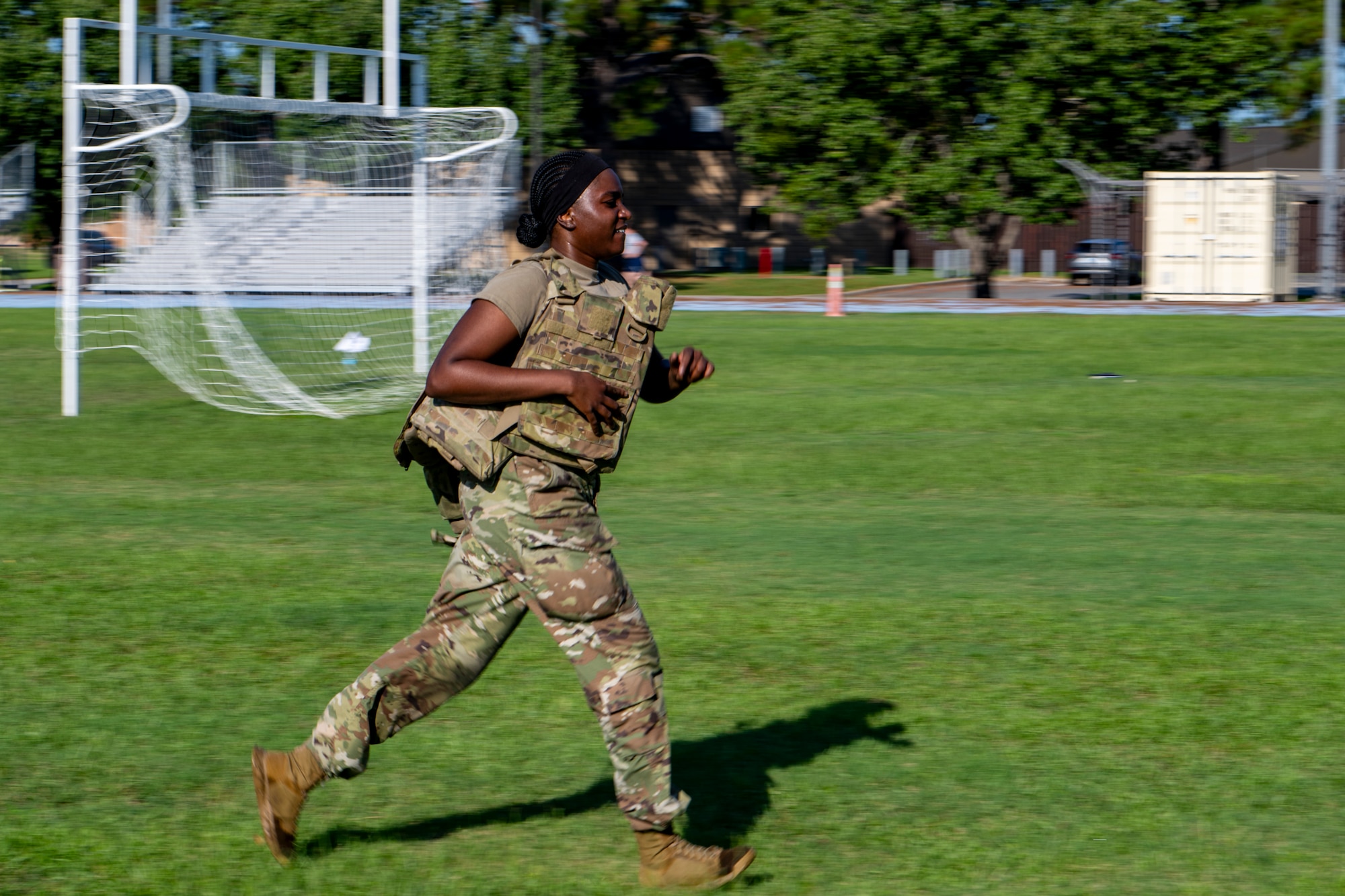 Sgt sprints during a combat fitness test