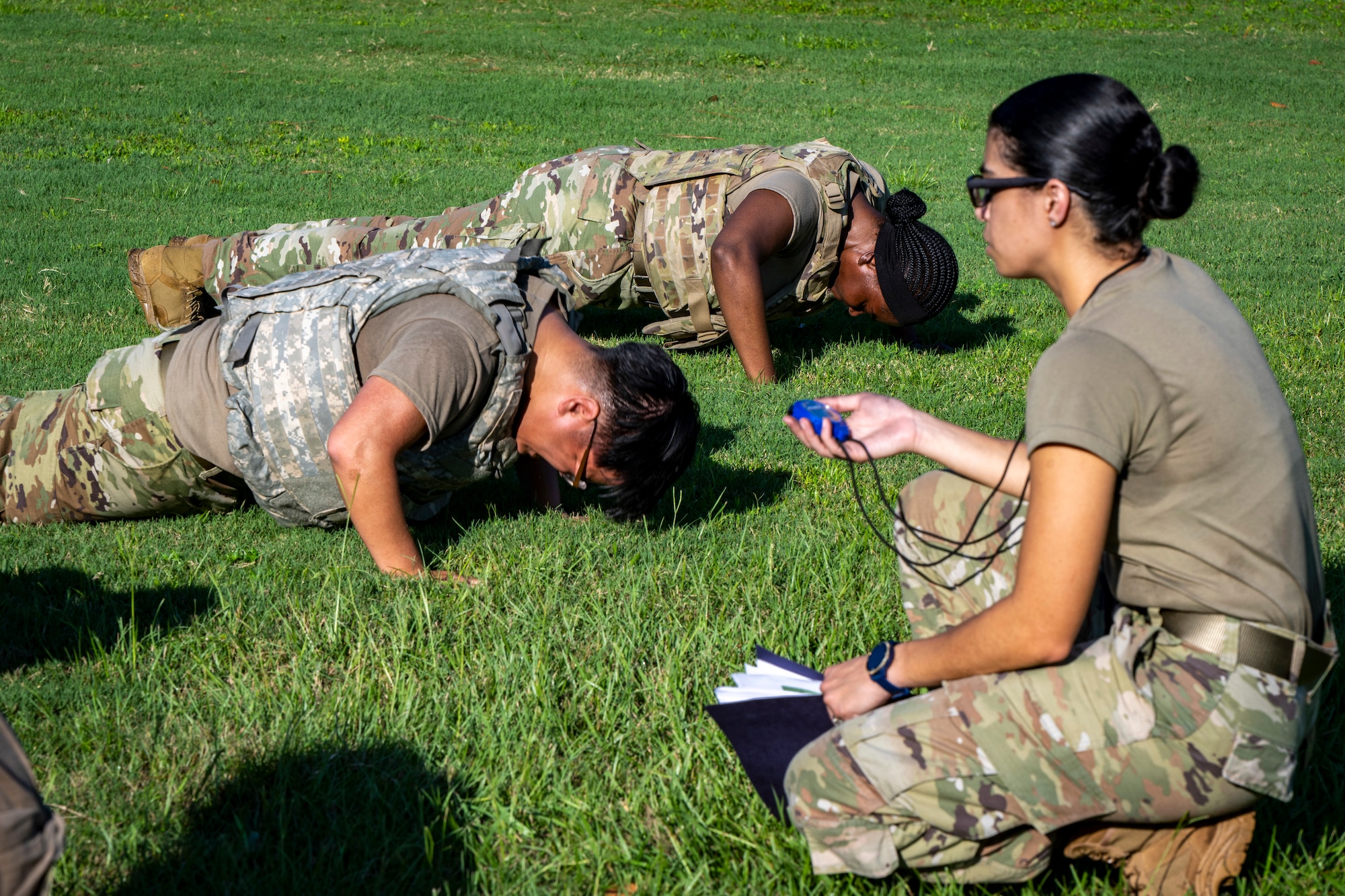 flight chief, administers a combat fitness test