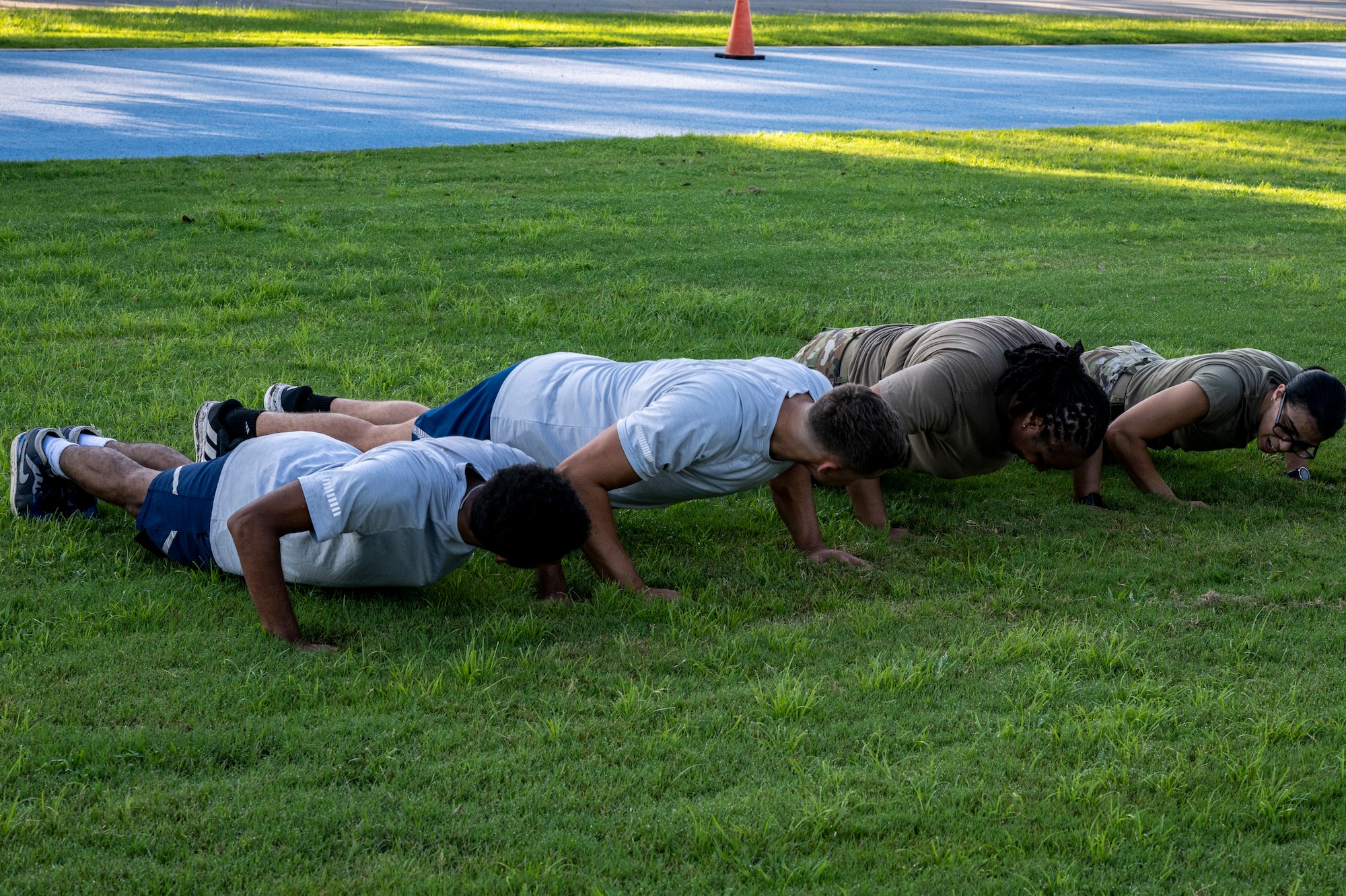 Airman performing push ups