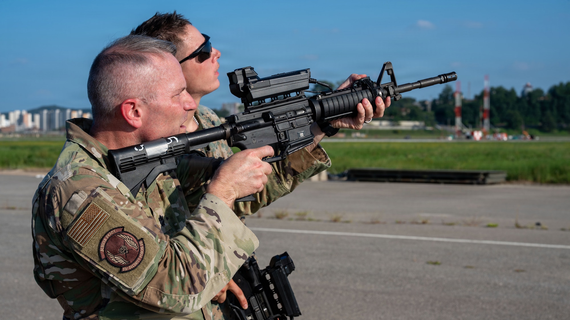 U.S. service members participate in a C-sUAS exercise.