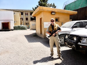 Retired Special Agent Jack Angelo in 2012 while serving at Camp Phoenix in Kabul, Afghanistan.