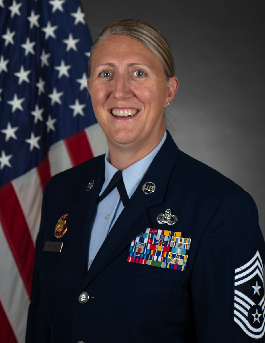 The official photo of U.S. Air Force Chief Master Sgt. Nicole Martland in St. Paul, Minn., July 22, 2026.
