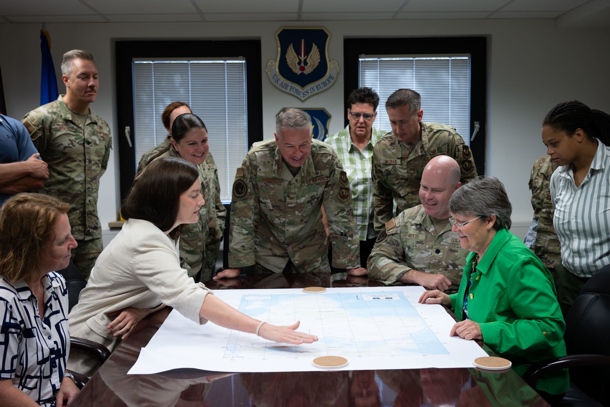 Members of the U.S. Air Forces in Europe – Air Forces Africa Office of the Staff Judge Advocate pose for a group photo