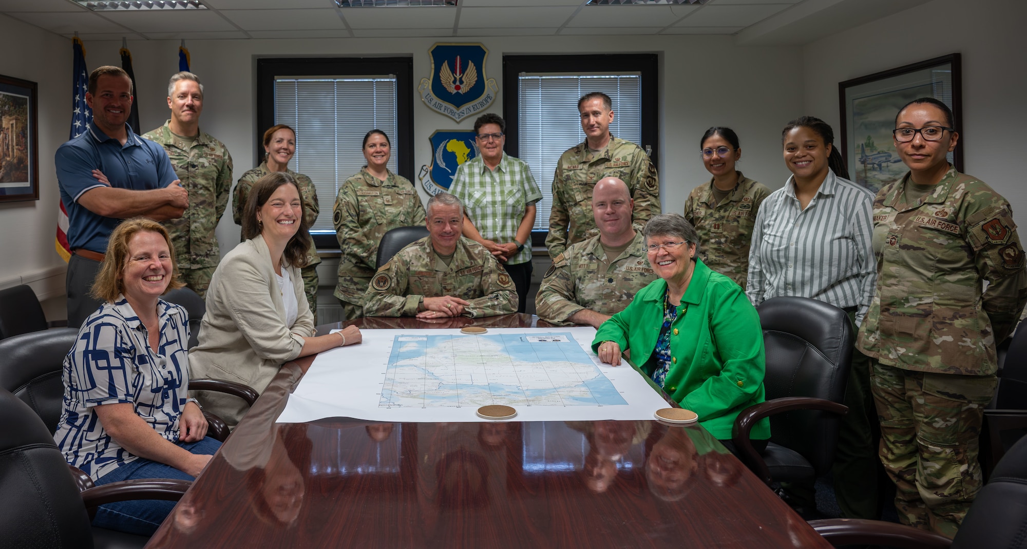 Members of the U.S. Air Forces in Europe – Air Forces Africa Office of the Staff Judge Advocate pose for a group photo