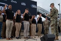 VNG Soldiers, Airmen take enlistment oath at NASCAR race