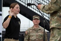 VNG Soldiers, Airmen take enlistment oath at NASCAR race