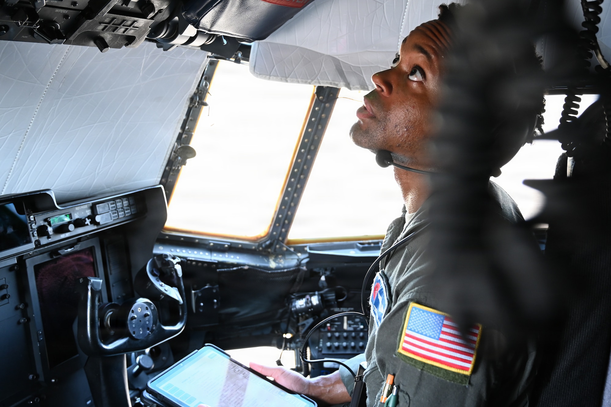 loadmaster conducts pre-flight checks