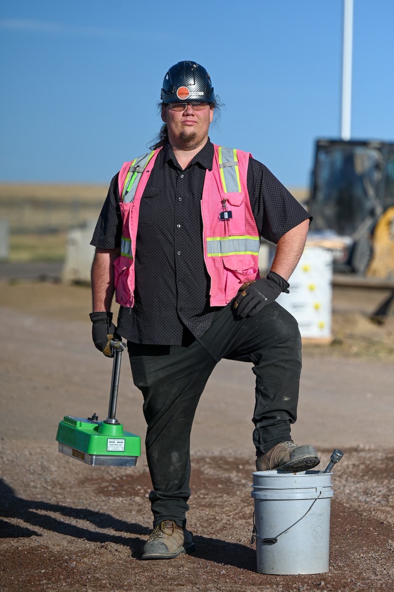Thomas Rydzynski, a specialized technician, stands for a portrait at Schriever Space Force Base.