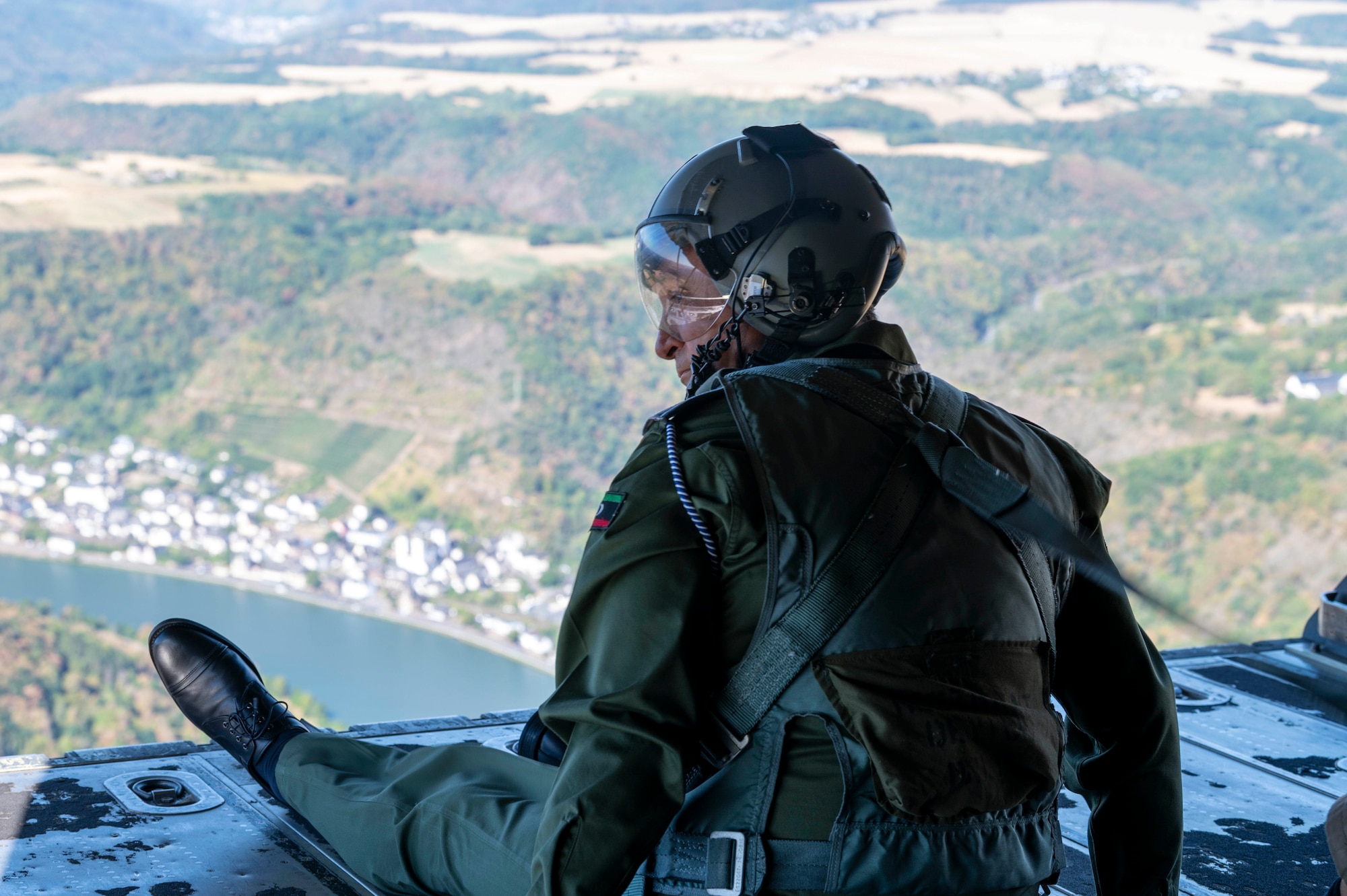 Man sitting in an aircraft