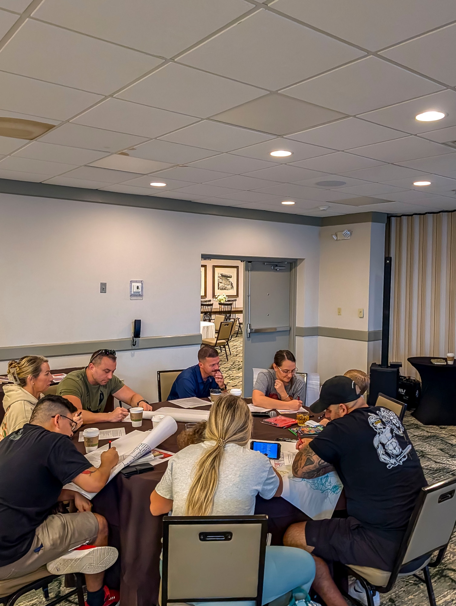 U.S. Air Force Airmen from the I.G. Brown Training and Education Center, McGhee Tyson Air National Guard Base, Tennessee, and their dependents participate in a Strong Bonds activity during a weekend retreat, Aug. 16, 2026, in Gatlinburg, Tennessee. This marked the first time TEC hosted an Air National Guard Strong Bonds Resiliency Retreat, which focuses on relationship skills that Airmen and their families can use to communicate effectively, manage challenges and support one another. (Courtesy photo by Master Sgt. Michael Scott)