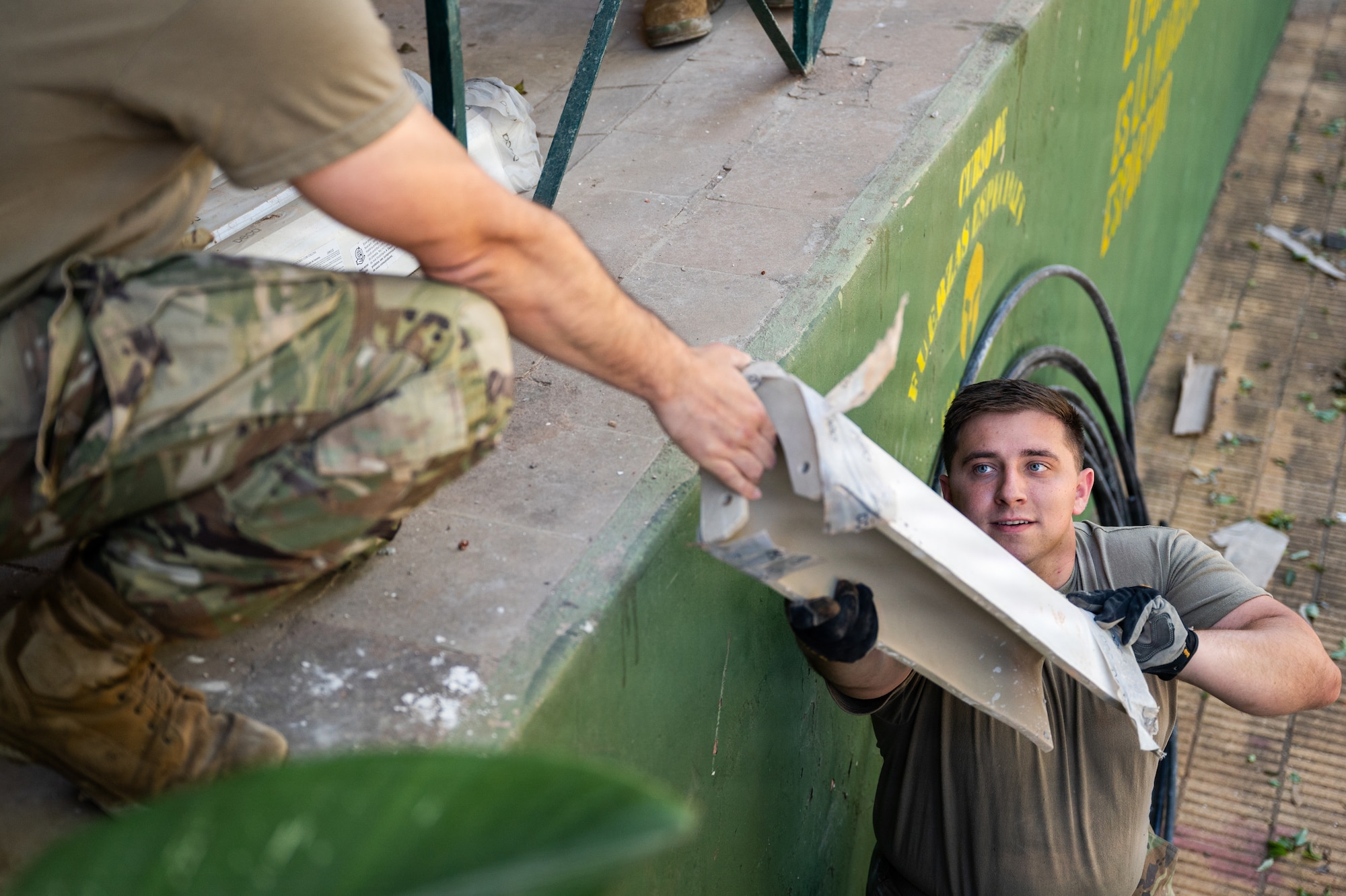 National Guardsmen performing engineering work in Paraguay