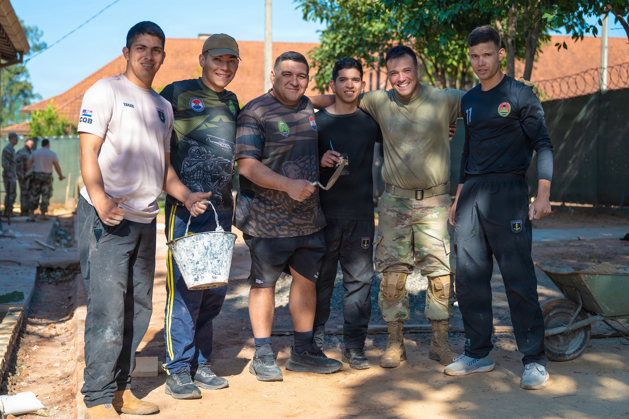 National Guardsmen performing engineering work in Paraguay