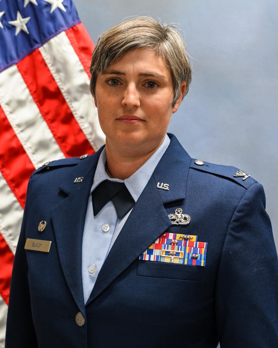 Col. Angela Black, 150th Special Operations Wing Commander, poses for an official photo.