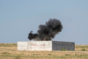 The 140th Explosive Ordnance Disposal Flight celebrates a ribbon cutting of a new facility at Buckley Space Force Base, Aurora, Colorado, by demonstrating a set of detonations, July 2, 2026. The new proficiency range will allow the 140th EOD to complete their monthly qualifications and much of their annual qualifications locally while expanding their relationships with local bomb squads, federal entities, and regional EOD units.
(U.S. Air National Guard photo by Tech. Sgt. Chance Johnson)