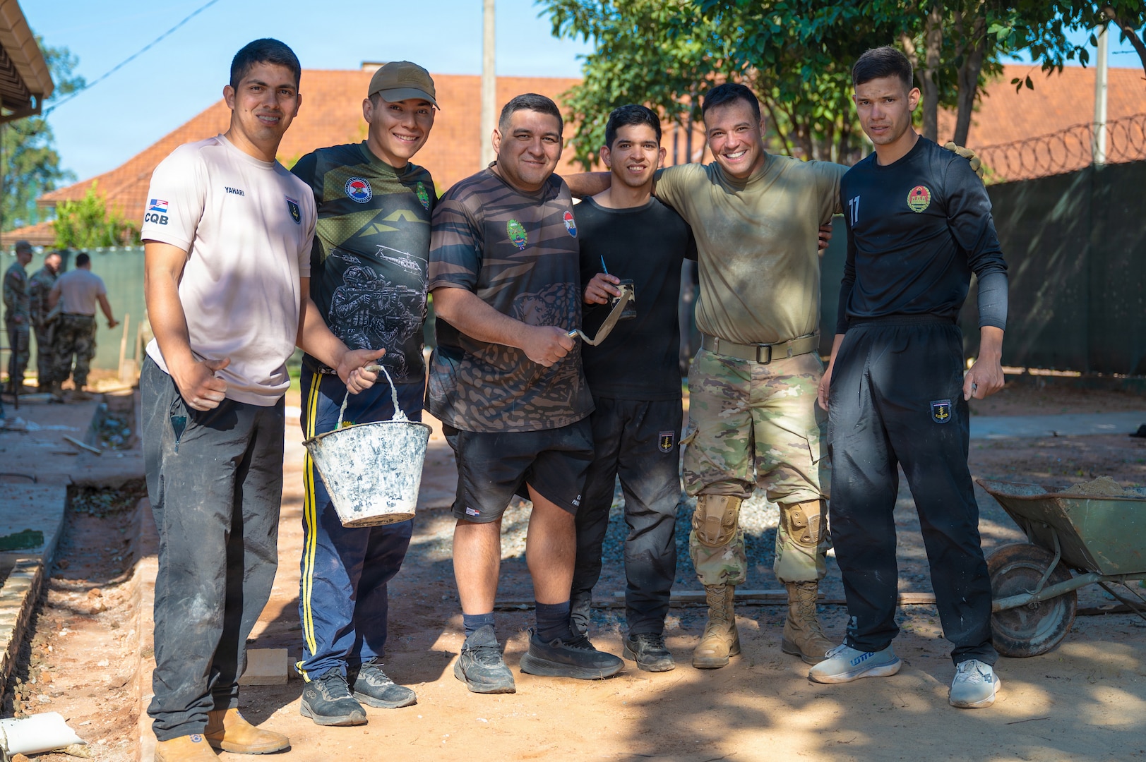 National Guardsmen performing engineering work in Paraguay
