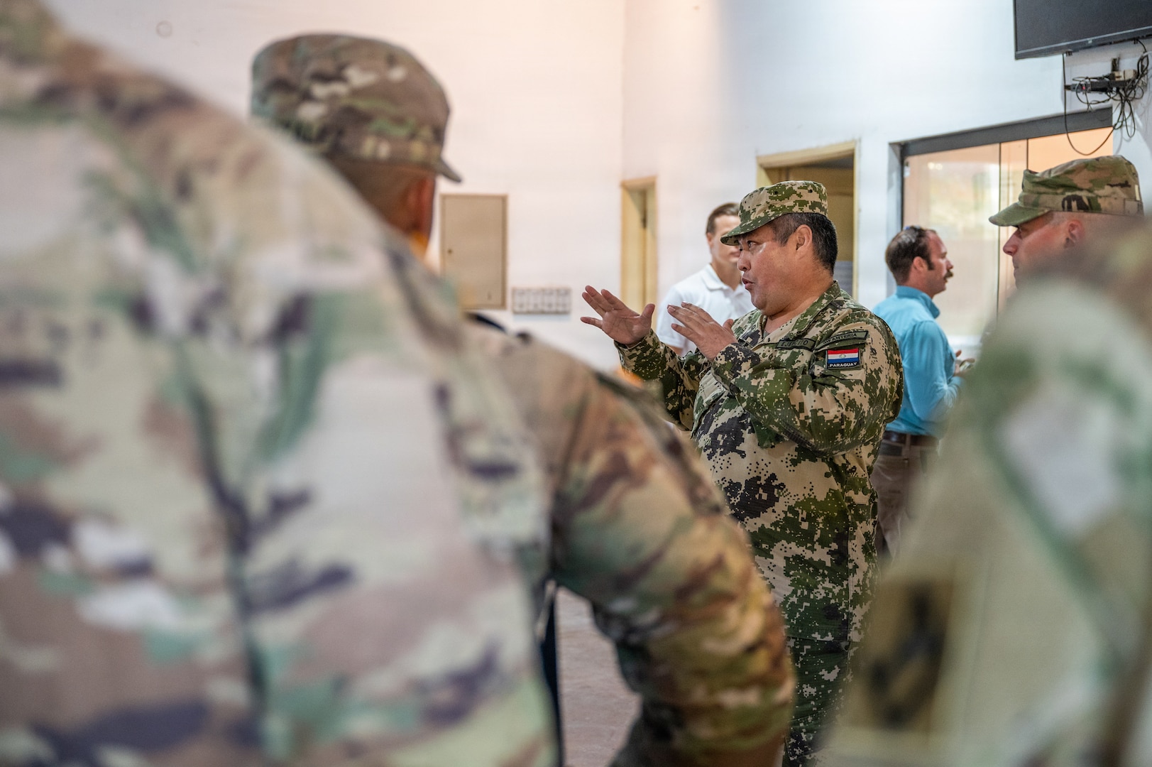 National Guardsmen performing engineering work in Paraguay