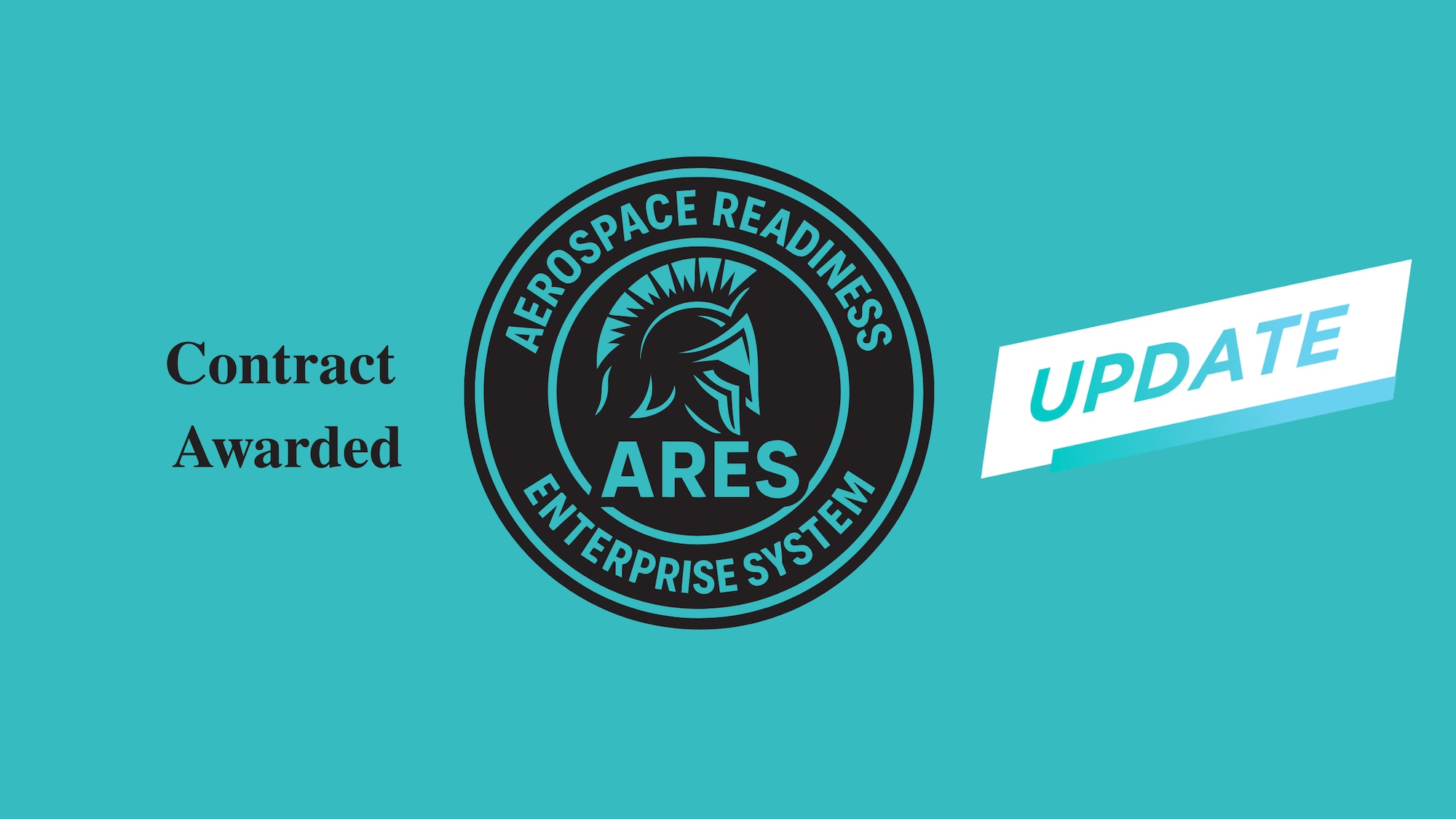 ARES logo with warrior in center of a circle on light green background