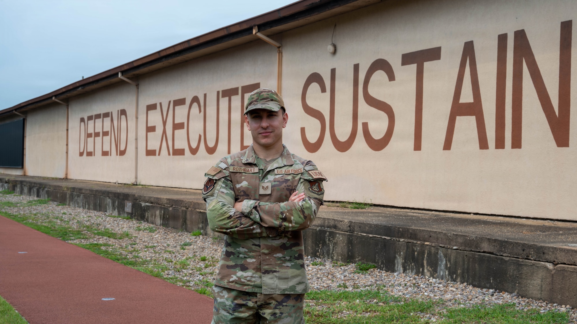 U.S. Air Force Staff Sgt. Gabriel Rothbart, 51st Logistics Readiness Squadron unit deployment manager, poses for a photo at Osan Air Base, Republic of Korea, Aug. 19, 2026. Rothbart was recognized as Mustang of the Week for his reliability, leadership and commitment to ensuring Airmen are prepared to support military operations around the world. (U.S. Air Force photo by Senior Airman Megan Cusmano)