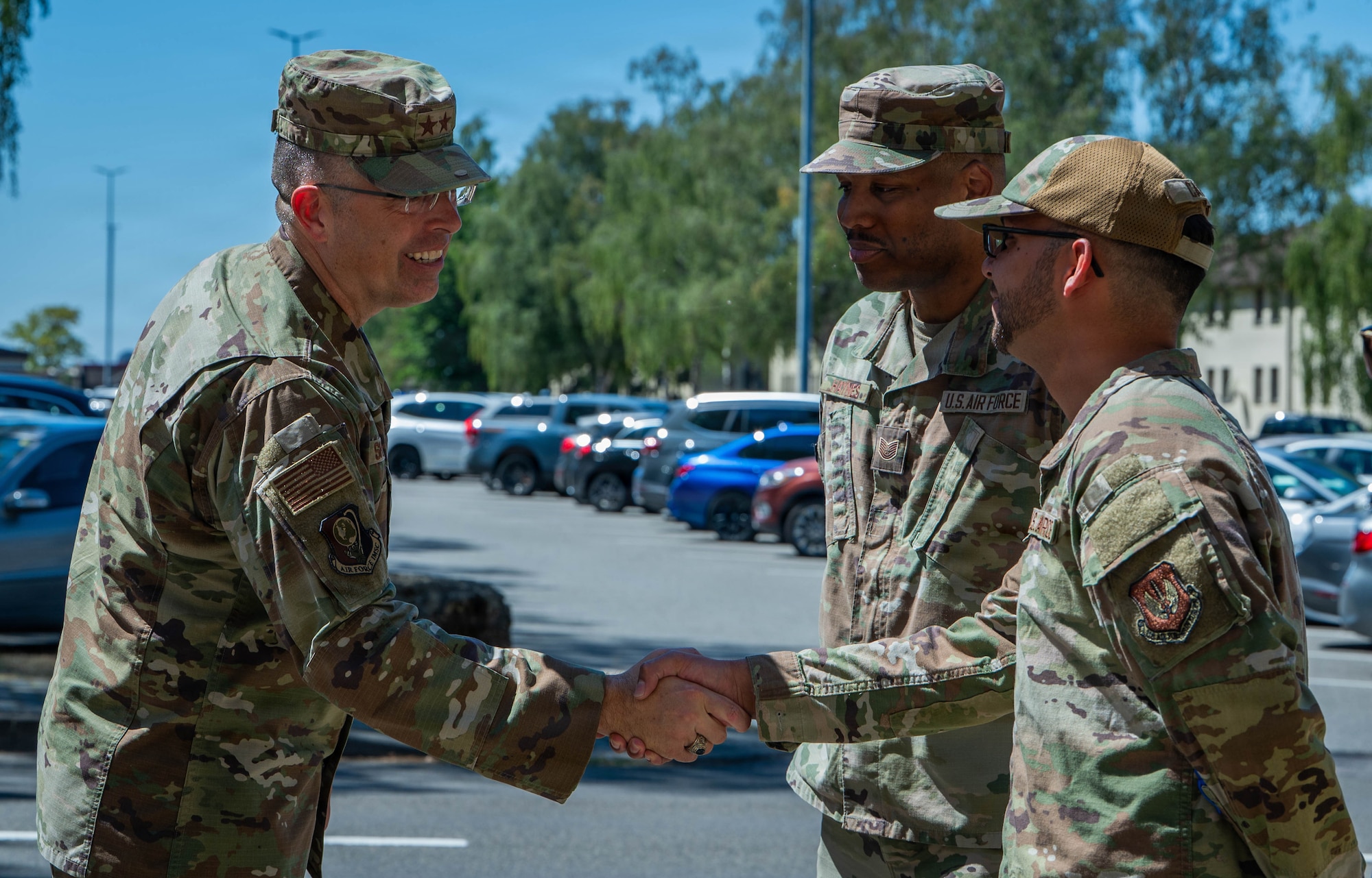 person shakes hands.