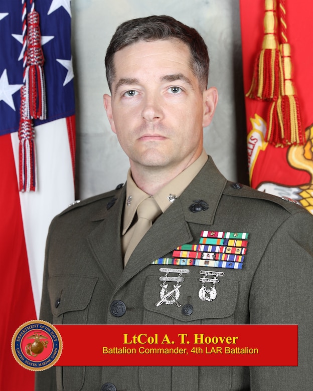 Lieutenant Colonel Adam T. Hoover, Commanding Officer, 4th Light Armored Reconnaissance Battalion
