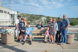 A photo from a memorial bench dedication ceremony and tour.
