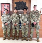 From left, Sgt. Summer Flores, Spc. Melissa Gomez, Spc. Joel Ocon and Spc. Simon Rupniewski assisted a man involved in a serious motorcycle accident Aug. 10 while the Illinois Army National Guard’s North Riverside-based 708th Medical Company (Ground Ambulance) was training during Northern Strike at Camp Grayling Joint Maneuver Training Center in Michigan. Courtesy photo.