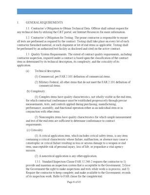 Example of DLA C&T separate requirements page.