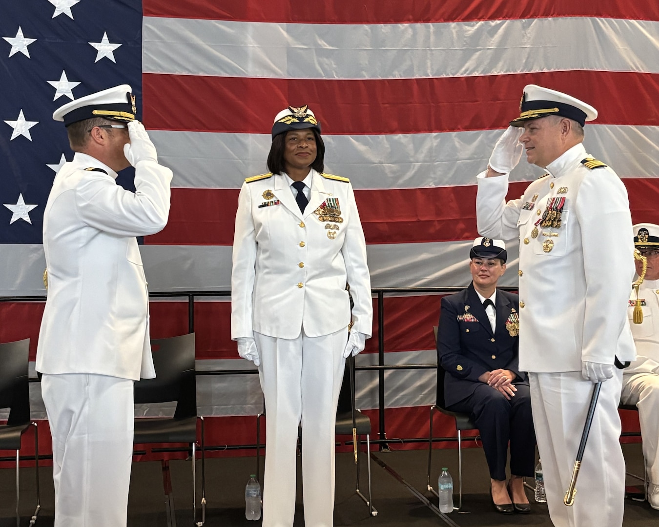 Two members saluting each other