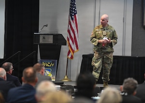 Space Force General speaks at a conference