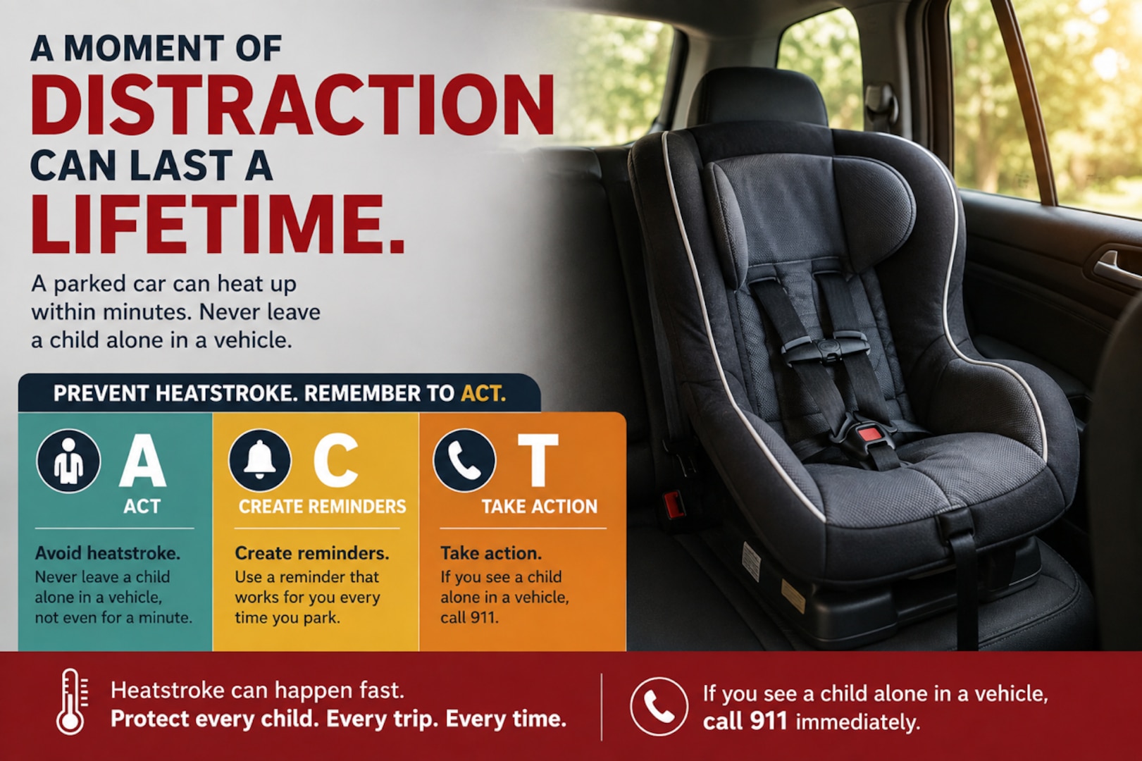Empty car seat in a vehicle.
