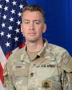 Sgt. 1st Class Timothy Edner, a Basic Leader Course senior facilitator with the 166th Regiment – Regional Training Institute, poses for a portrait at Fort Indiantown Gap, Pennsylvania. Edner was selected as the 166th Regiment's Fiscal Year 2026 third-quarter Instructor of the Quarter for his contributions to the development and validation of the Army’s new 29-day Basic Leader Course. (Courtesy Photo)