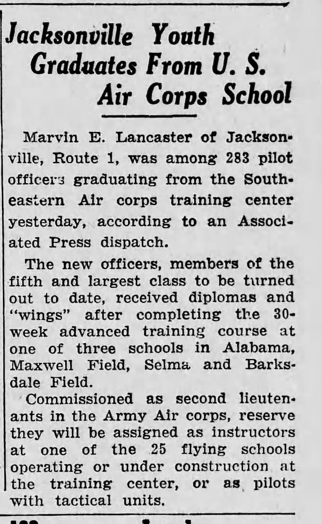 U.S. Army Air Forces Capt. Marvin E. Lancaster