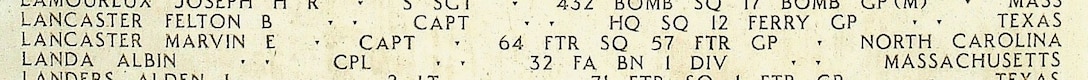 U.S. Army Air Forces Capt. Marvin E. Lancaster