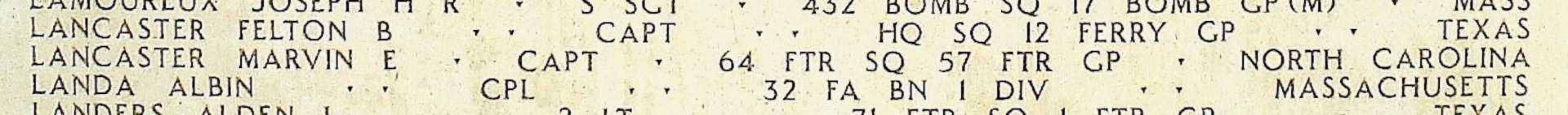 U.S. Army Air Forces Capt. Marvin E. Lancaster