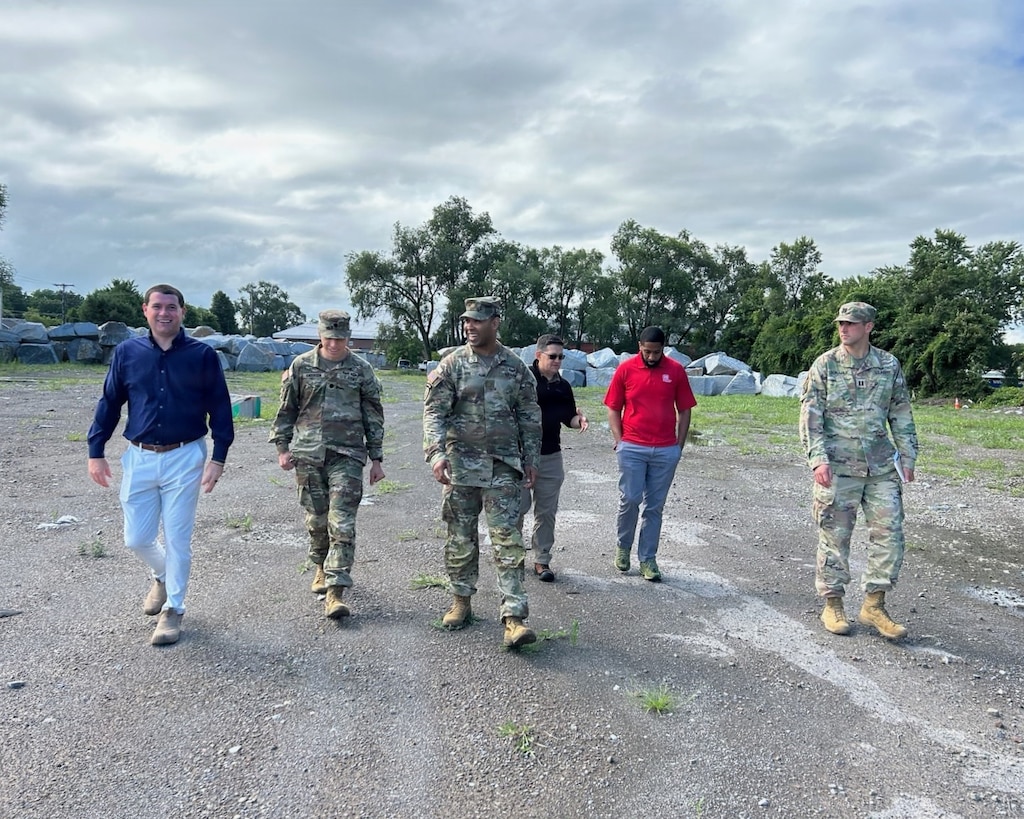 U.S. Army Corps of Engineers, Buffalo District Commander Lt. Col. Aaron Anderson meets with local stakeholders and visits the Port of Oswego, Buffalo District project sites and the historic Fort Ontario in Oswego, New York, July 30, 2026, during the latest stop on his area of responsibility tour. Visiting project sites and connecting with the people and communities the district serves gives Anderson firsthand perspective on the Buffalo District’s work and its importance to communities across the region. (U.S. Army photo by Kaylee Wendt)