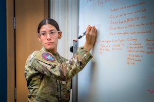 Instructor duty is critical to developing the next generation of Guardians and directly supports the readiness, professionalism, and long-term growth of the Service. 1st Lt. Christopher Lyons is stepping up to the role, having been selected to serve as an Officer Training School instructor at Maxwell AFB in Montgomery, Alabama. (U.S. Space Force photo by Dalton Prejeant)