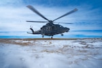 A 582nd Helicopter Group MH-139 Grey Wolf takes off near Pine Bluffs, Wyoming, Feb. 19, 2026. The 582 HG supports USSTRATCOM’s strategic deterrence mission by enabling airborne security and rapid response capabilities for missile wings across Air Force Global Strike Command. (U.S. Air Force photo by Airman 1st Class Nicholas Rowe)