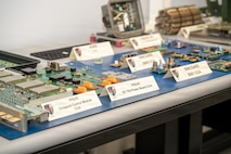 Photo of circuit cards on display